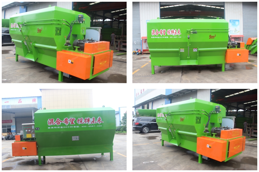 Máy trộn thức ăn TMR nằm ngang 9CBM Máy trộn thức ăn TMR nằm ngang 9CBM